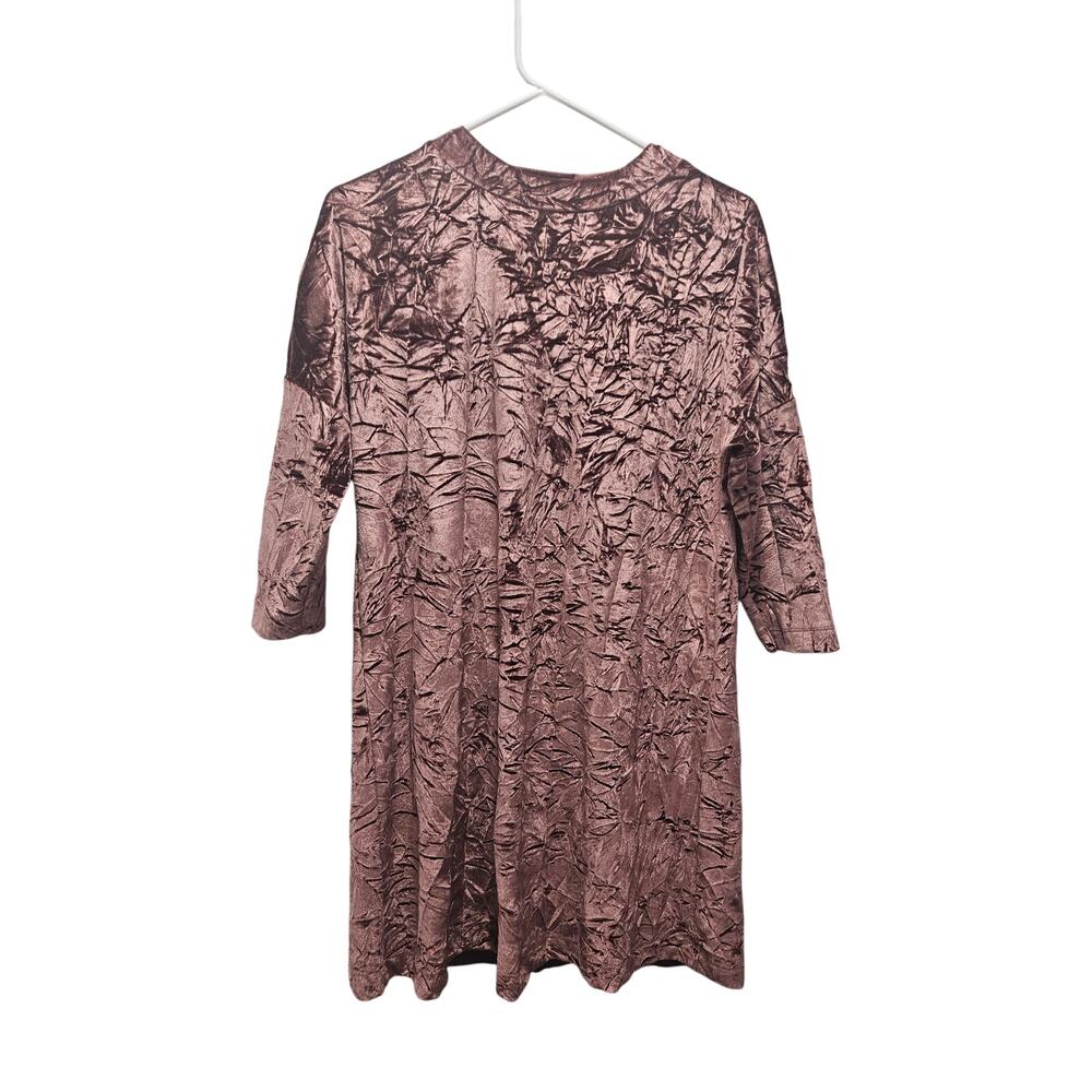 ZARA Collection Pink Crushed Velvet Shift Dress Witchy Whimsygoth Holiday S